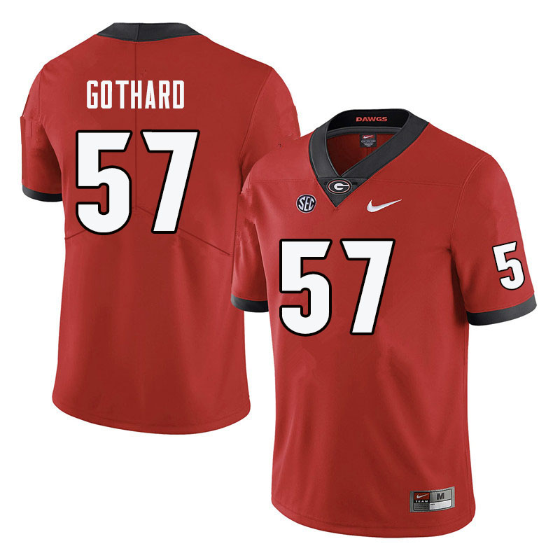 Georgia Bulldogs #57 Daniel Gothard College Football Jerseys-Red